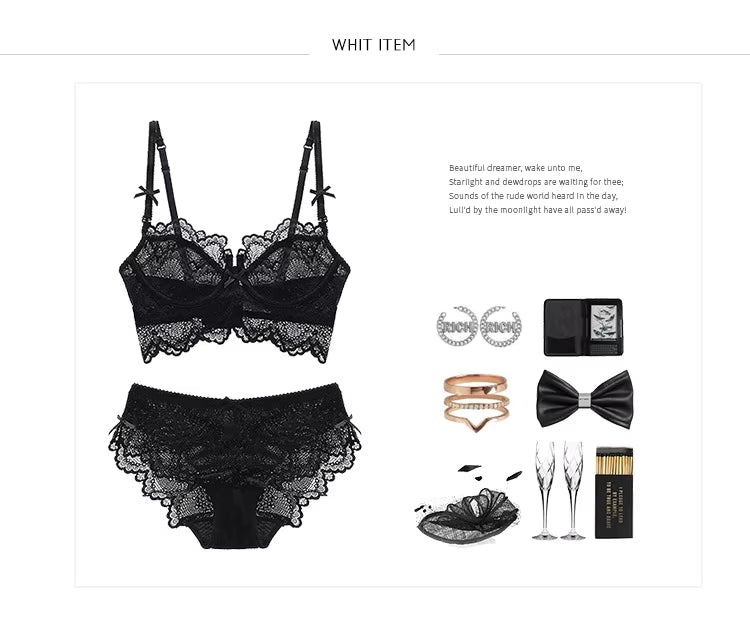 Transparent Floral Lace Bra for Women