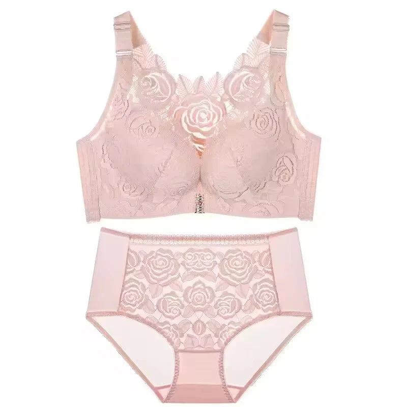 Rose Bra Front Closure Bras for Women Underwear Push up Lingerie Plus Size Wireless Bralette