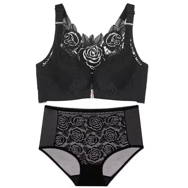 Rose Bra Front Closure Bras for Women Underwear Push up Lingerie Plus Size Wireless Bralette