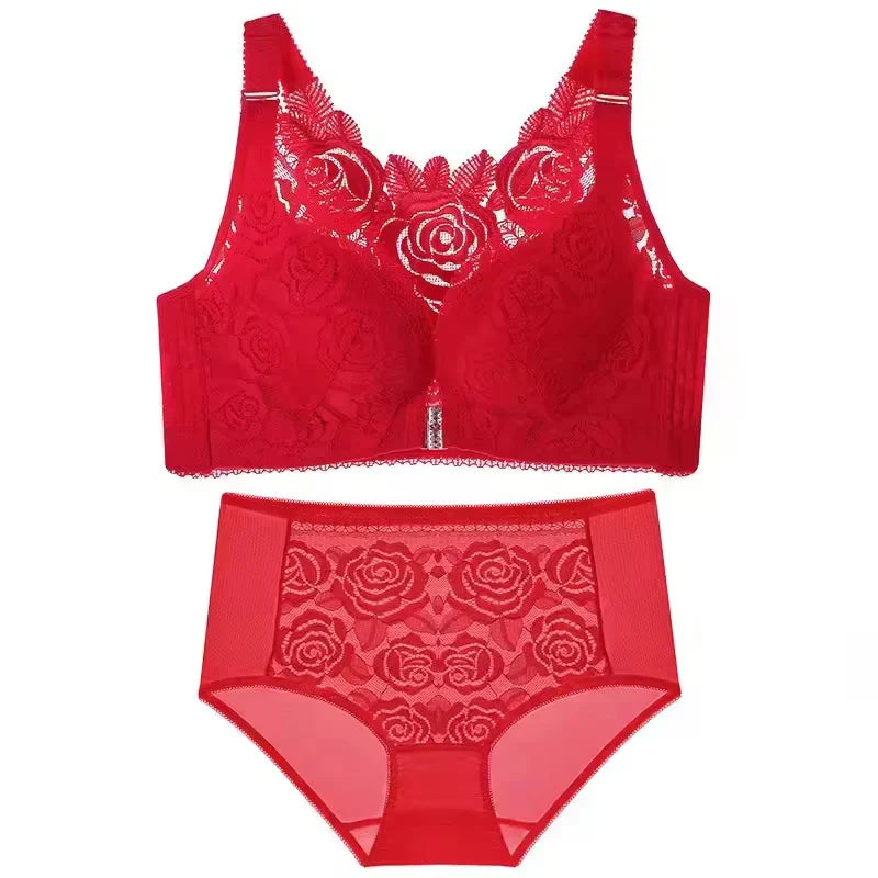Rose Bra Front Closure Bras for Women Underwear Push up Lingerie Plus Size Wireless Bralette