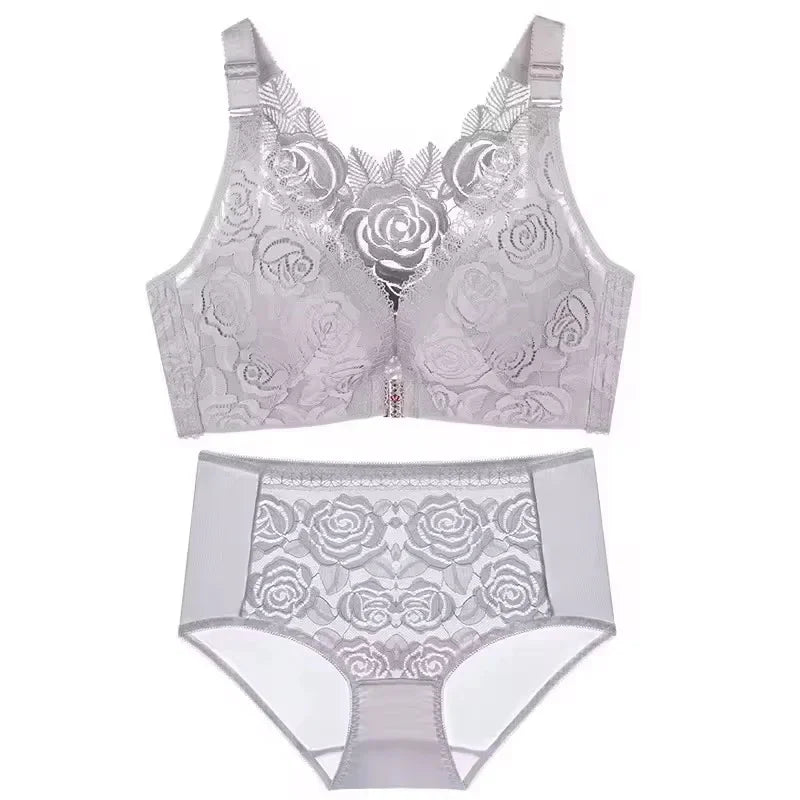 Rose Bra Front Closure Bras for Women Underwear Push up Lingerie Plus Size Wireless Bralette