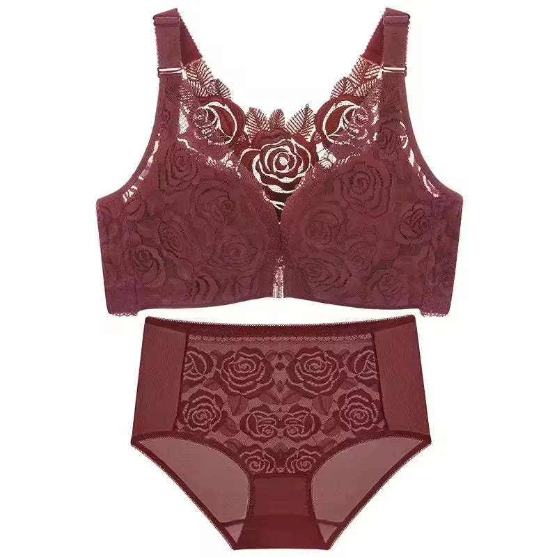 Rose Bra Front Closure Bras for Women Underwear Push up Lingerie Plus Size Wireless Bralette