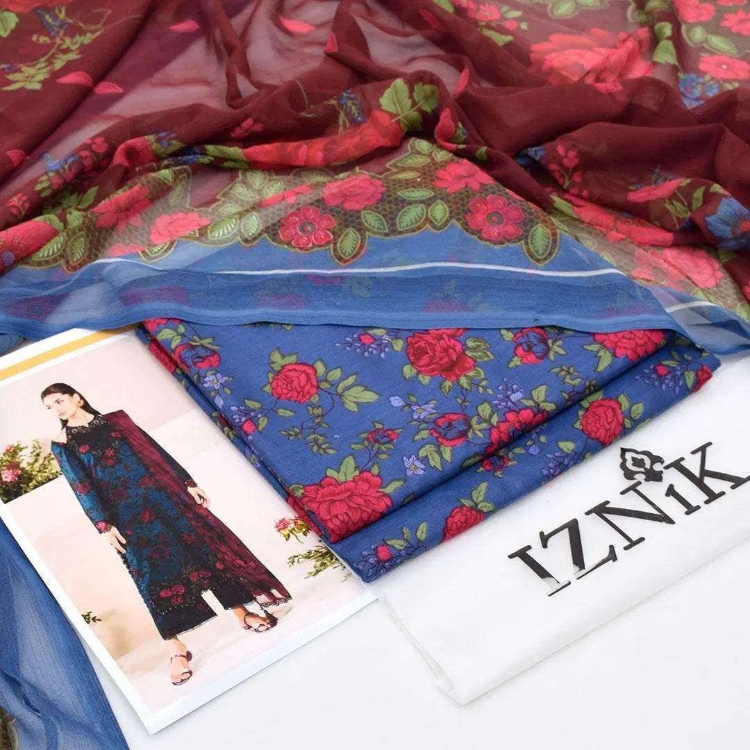 3 Pcs Women's Unstitched Printed Suit